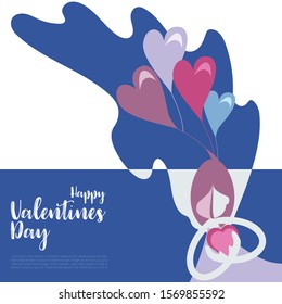 woman illustration vector graphic holding heart for valentines day and love concept