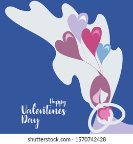 woman illustration vector graphic holding heart for valentines day and love concept