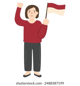 woman Indonesia Celebrating Independence Day