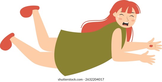 Woman with Injury. Medical Care Process. Vector Character Illustration.
