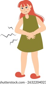 Woman with Injury. Medical Care Process. Vector Character Illustration.