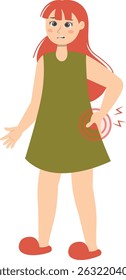 Mulher com ferimentos. Processo De Assistência Médica. Ilustração de caractere vetorial.