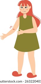 Woman with Injury. Medical Care Process. Vector Character Illustration.