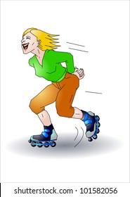 woman in-line skating