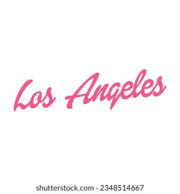 Inspiración de mujer en Los Ángeles, impresión de tipografía de eslogan de estilo rosado - Texto gráfico rosa positivo