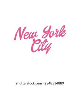 Woman inspirational New York City , Pink Style Slogan typography print - Pink positive  graphic text