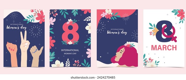 woman international day background with face,hair,hand and flower for A4 vertical size