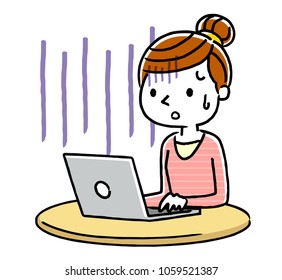Woman: Internet, personal computer