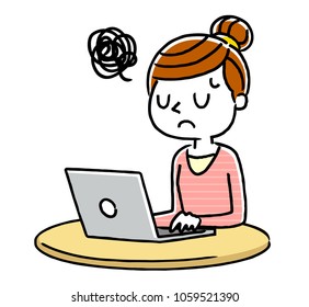 Woman: Internet, personal computer