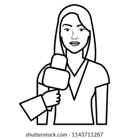 woman interviewed avatar character