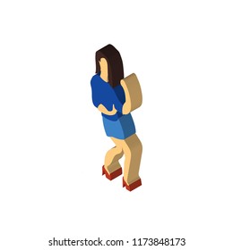Woman isometric left top view 3D icon