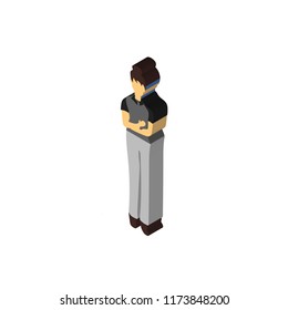 Woman isometric left top view 3D icon