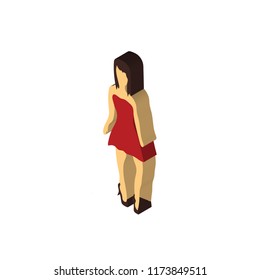 Woman isometric left top view 3D icon