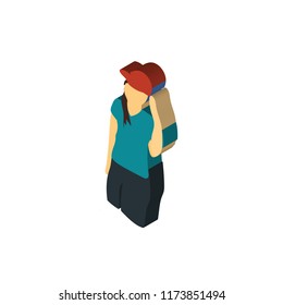 Woman isometric left top view 3D icon