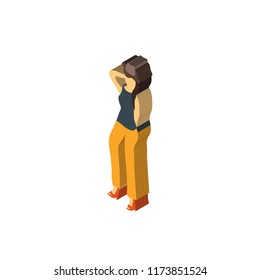 Woman isometric left top view 3D icon