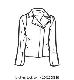 Woman Jacket Traditional Doodle. Symbole Sketch Hand gemacht. Design Vector Line Art.