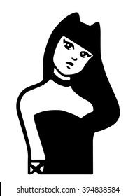 A woman with Japanese style gothic fashion