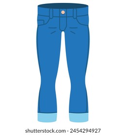 Woman jeans vector cartoon illustration isolated on a white background.