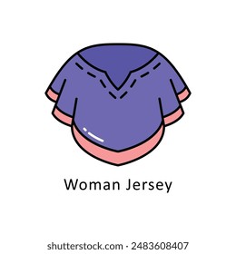 Woman Jersey vector  Filled outline Design illustration. Symbol on White background EPS 10 File