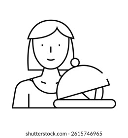 woman job line icon vector. woman job sign. isolated contour symbol black illustration