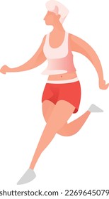 Woman Jogging Curvy 1 UI Banner Illustration Vector EPS