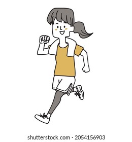 A woman jogging for health
