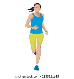 Frau joggt mit Vektordesign