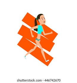 woman jogging, vector, runner, illustration, girl