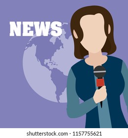 Woman journalist reporter