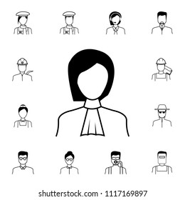 woman judge icon. Detailed set of Proffecions icons. Premium quality graphic design sign. One of the collection icons for websites, web design, mobile app