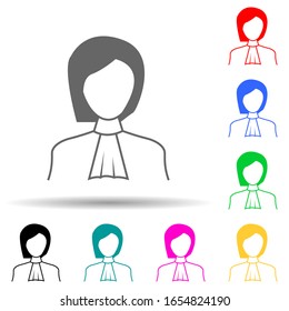 woman judge multi color style icon. Simple glyph, flat vector of proffecions icons for ui and ux, website or mobile application