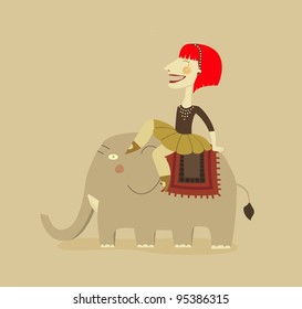 woman juggling an elephant at the circus