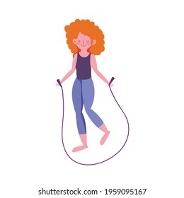 woman with jump rope exercise