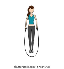 woman jumping to do exercise