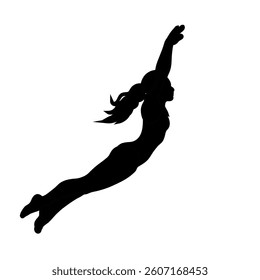 woman jumping high vector illustration