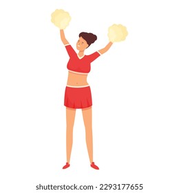 Woman jumping icon cartoon vector. Cheer girl. Woman team