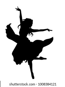 Woman jumping silhouette