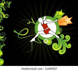 woman jumping vector