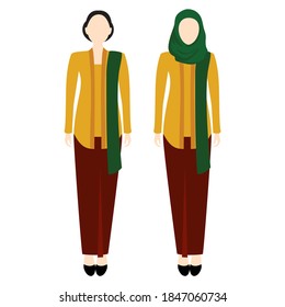 Woman with kebaya and shawl
