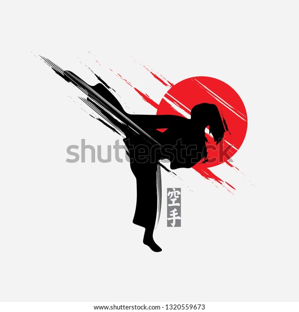 蹴り合いの技を持つ女性は シルエットベクターイラストを用います 空手 柔道 武道のシンプルで現代的なロゴアイコン のベクター画像素材 ロイヤリティフリー