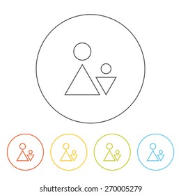Woman and kid icon. Simple colored pictogram of female and child. Concept for family, motherhood, maternity, parentage; parenthood