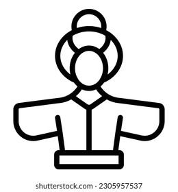 Woman kimono icon outline vector. Clothing woman. Belt top
