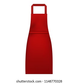 Woman kitchen apron mockup. Realistic illustration of woman kitchen apron vector mockup for web design isolated on white background