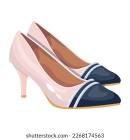 Woman kitten heels icon in flat style 