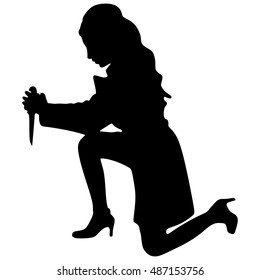 woman with knife