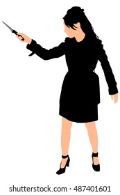 woman with knife