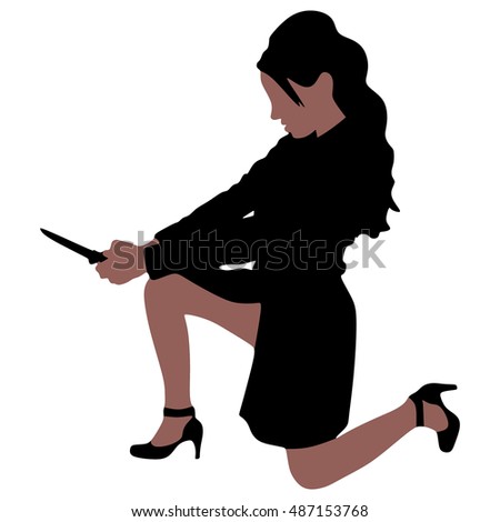woman with knife