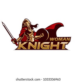Woman Knight Mascot 