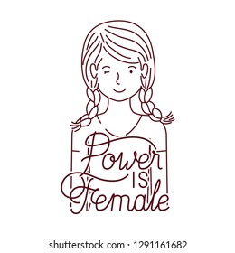 woman with label power is female avatar character