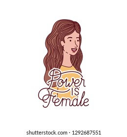 woman with label power is female avatar character